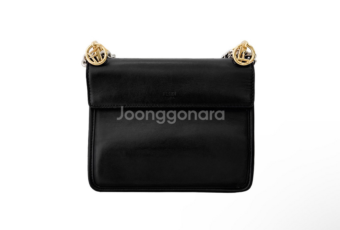 펜디 캔아이 에프 레더 투웨이 숄더 크로스백 스몰 블랙--2