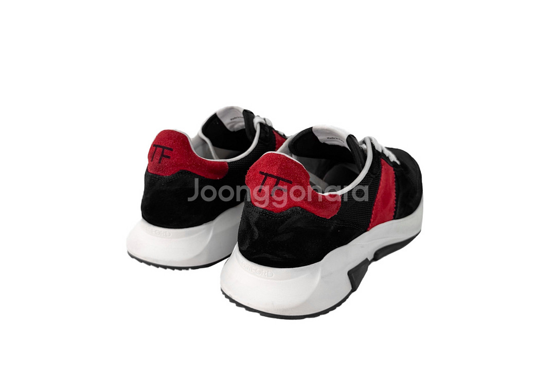 11] 톰포드 남성 스웨이드 자가 로우탑 스니커즈 레드--3