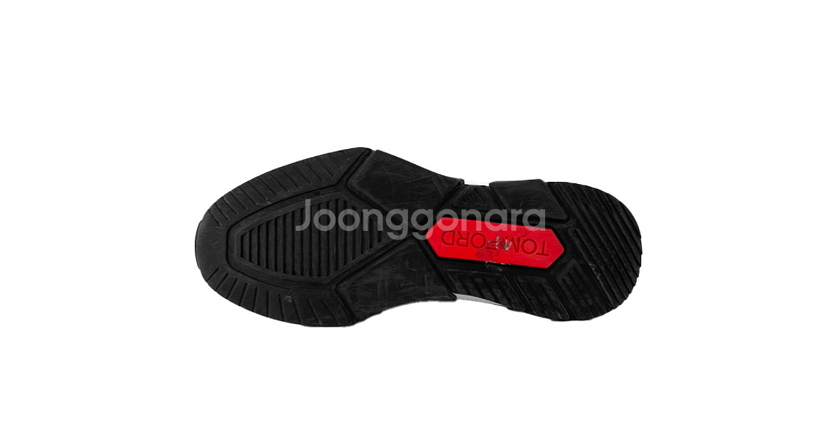 11] 톰포드 남성 스웨이드 자가 로우탑 스니커즈 레드--5