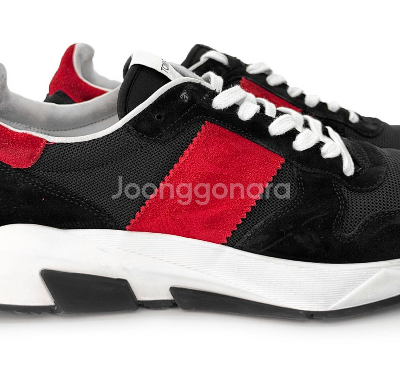 11] 톰포드 남성 스웨이드 자가 로우탑 스니커즈 레드--6