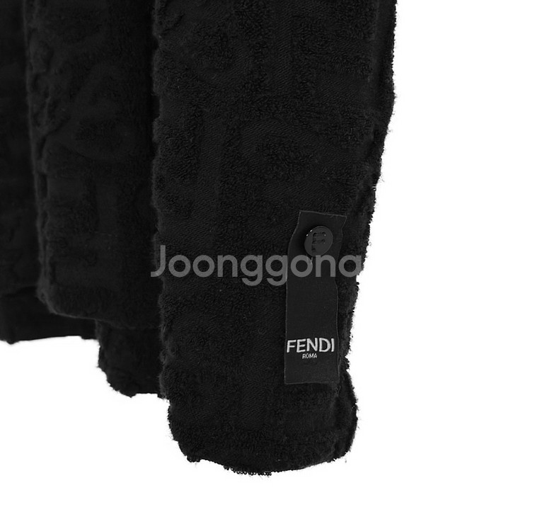 M] 펜디 칼리그래피 FF 테리 코튼 반팔 티셔츠 블랙--4