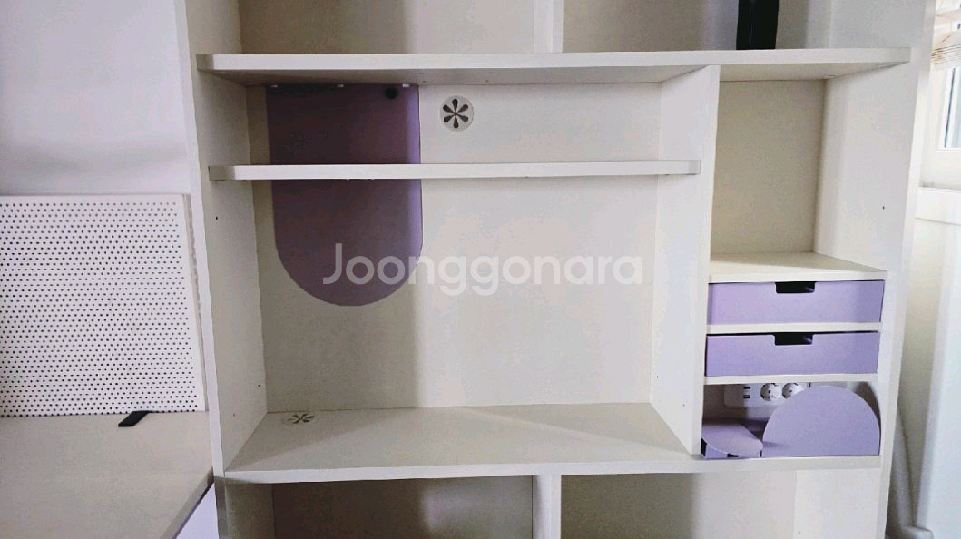 한샘 티오 책상+책장+듀오백의자--5