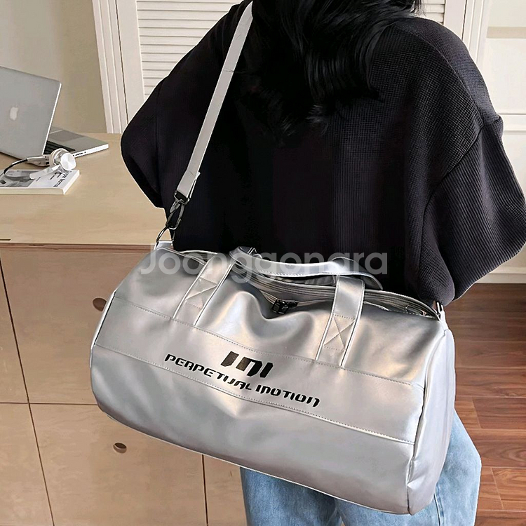 고급 PU 보스턴백 여행가방 헬스가방 크로스백 남여공용--9