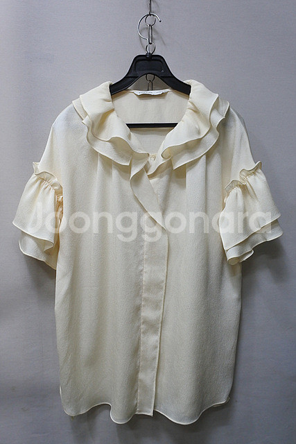 레니본 레이어드 프릴 블라우스 55-66--0