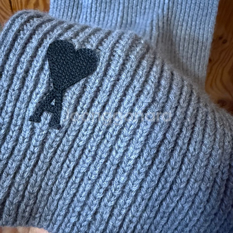 아미 빅하트 머플러(목도리) 그레이--3