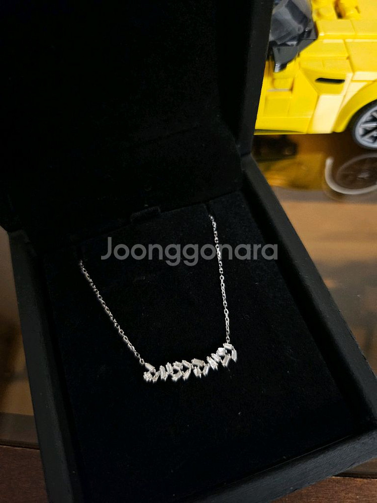 18k 화이트골드 천연 다이아몬드 목걸이 새상품--0