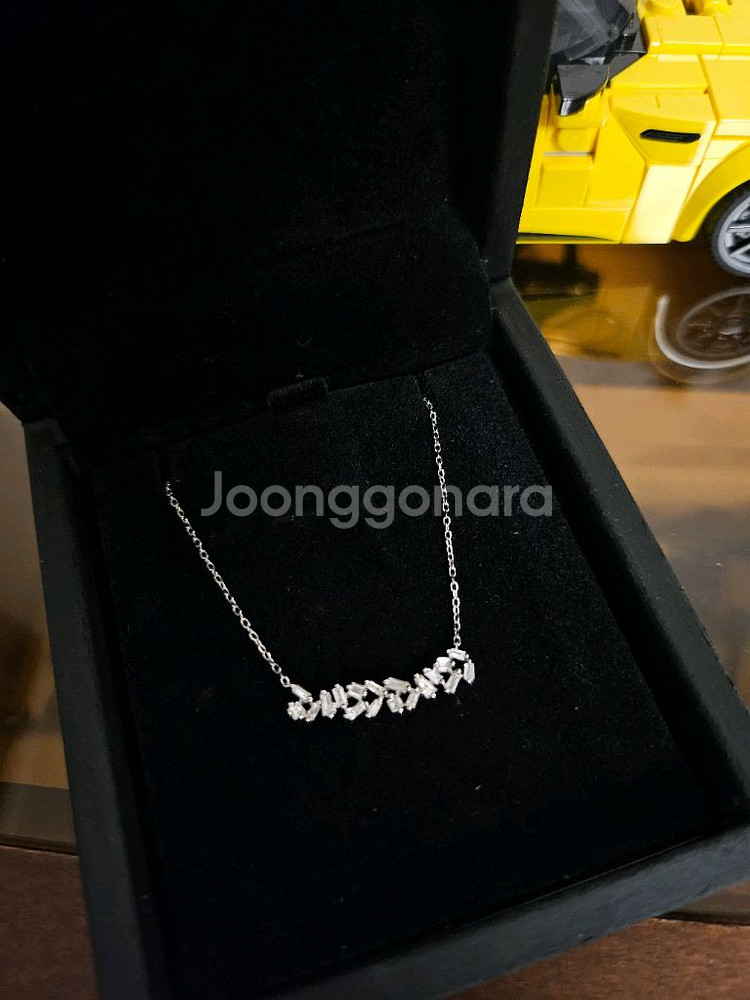 18k 화이트골드 천연 다이아몬드 목걸이 새상품--1