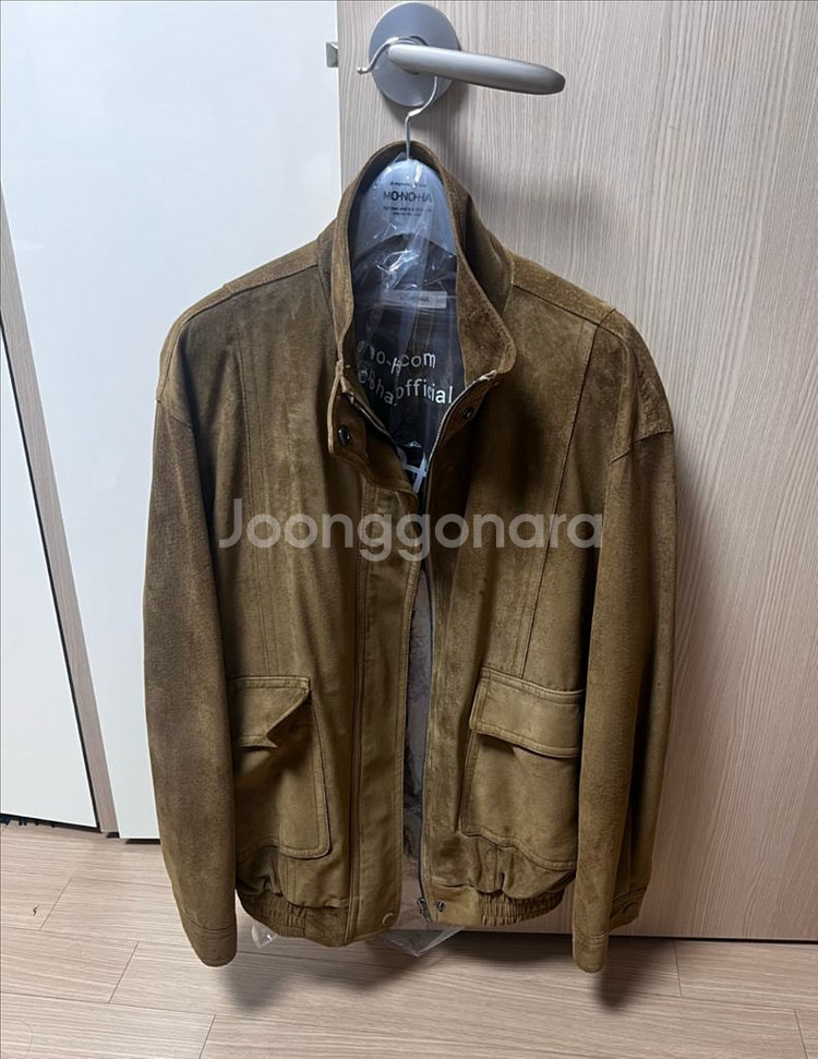 모노하 레더 자켓 새상품 카멜 컬러--4