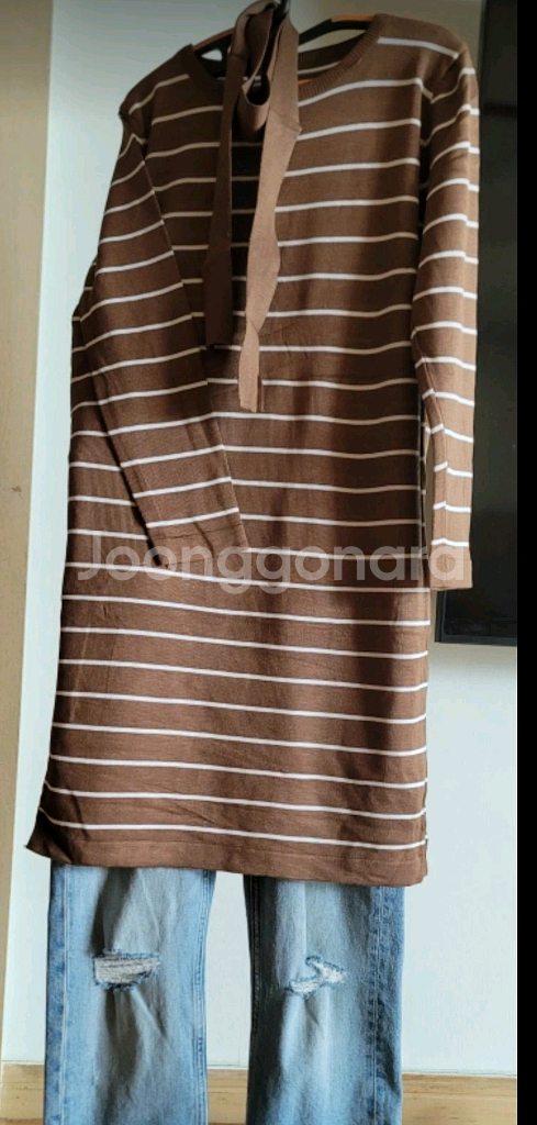 단가라 니트 미니원피스 2개--2