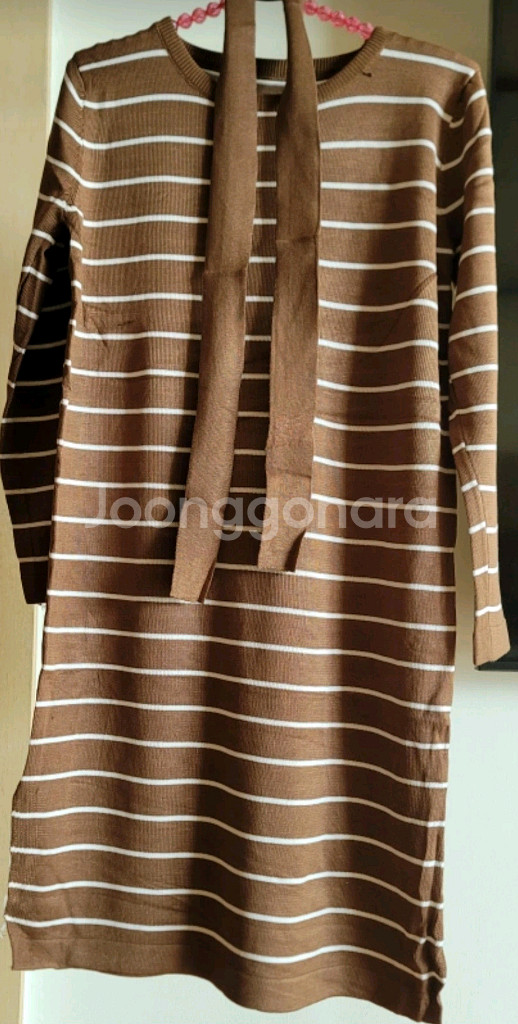 단가라 니트 미니원피스 2개--1