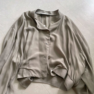 자라 크롭 블라우스 회색