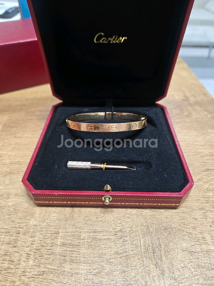 까르띠에 러브팔찌 로즈골드 19호--0