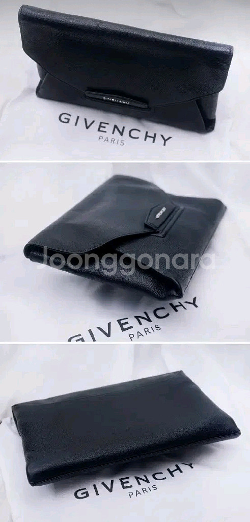 지방시 안티고나 엔벨로프 블랙 미디움 클러치백--6