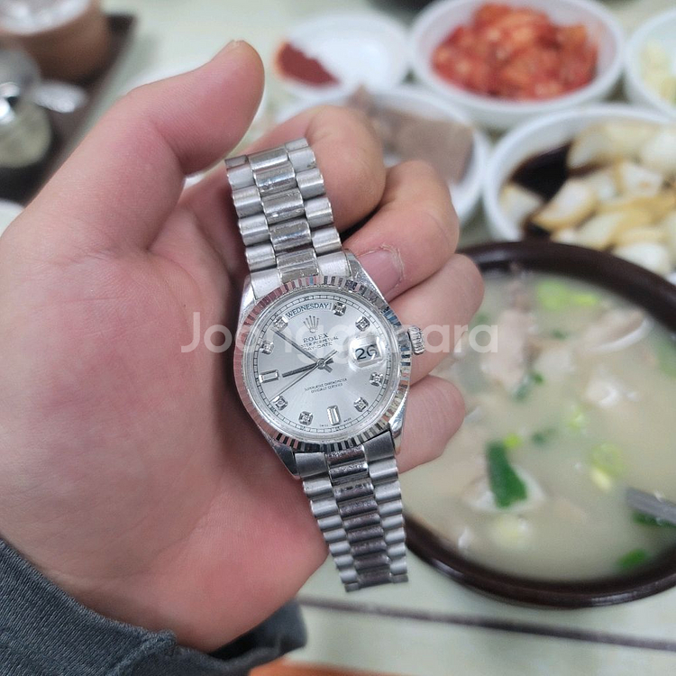 [제작형] 롤렉스 데이데이트 18k 화이트 골드--2