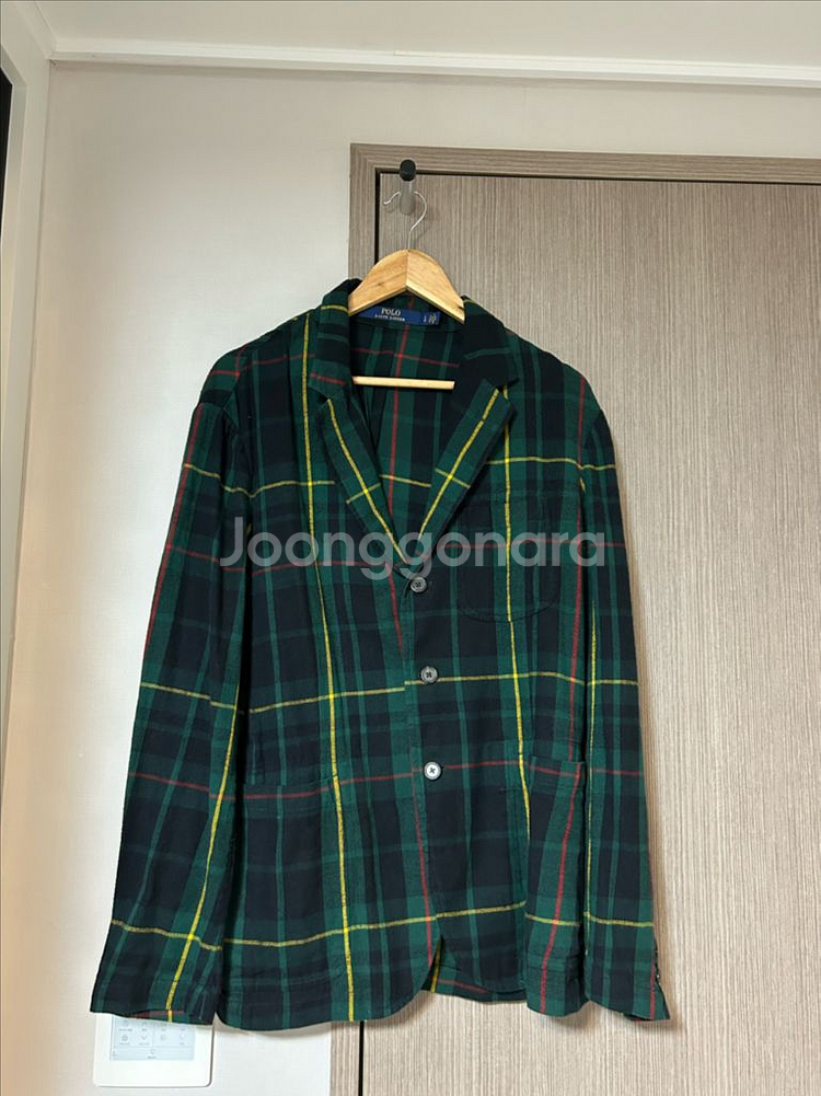 폴로 랄프로렌 블랙와치 타탄체크 블레이저 L(105)--0