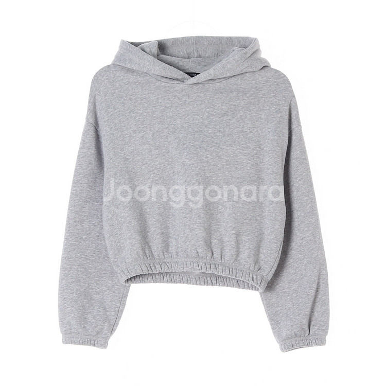 [S]자라 그레이 밴딩 크롭 후디 후드티--0