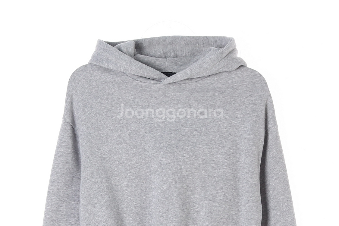 [S]자라 그레이 밴딩 크롭 후디 후드티--1