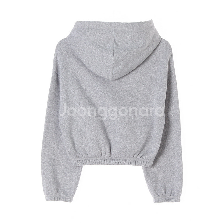 [S]자라 그레이 밴딩 크롭 후디 후드티--3