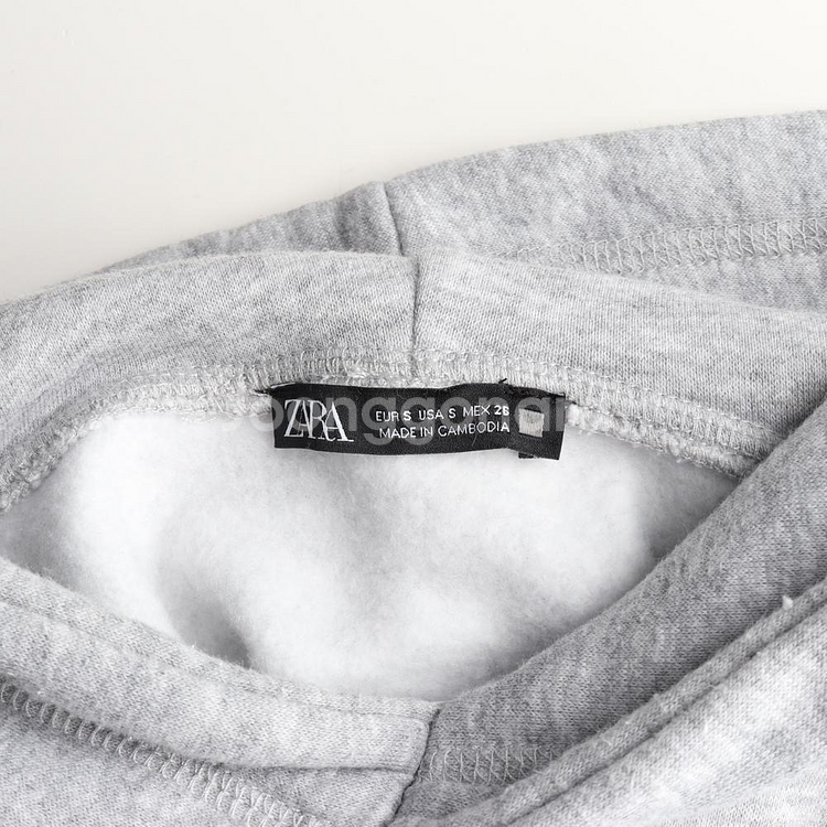 [S]자라 그레이 밴딩 크롭 후디 후드티--4