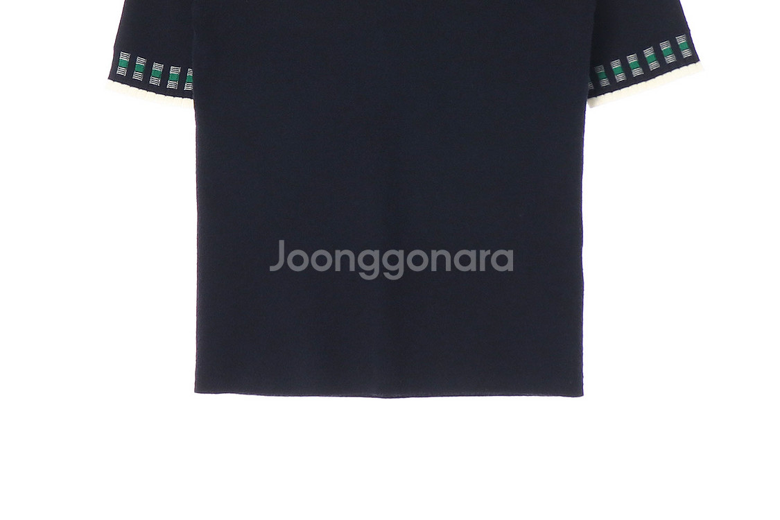 [S]VOV보브 소매 트리빙 반팔 라운드 울 니트 티셔--2