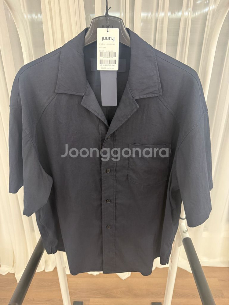 준지 서머 리넨 오픈 칼라 반팔셔츠 46사이즈 팝니다--2