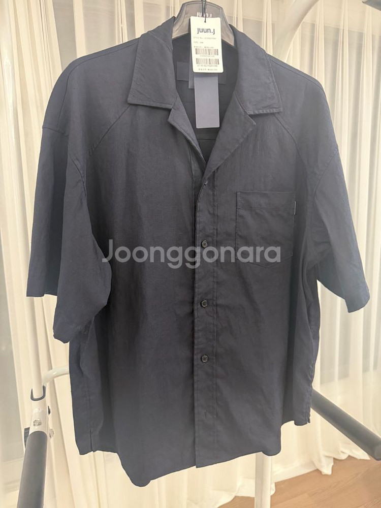 준지 서머 리넨 오픈 칼라 반팔셔츠 46사이즈 팝니다--7