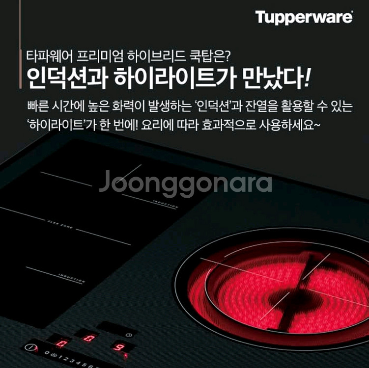 타파웨어 원적외선 프리미엄 하이브리리드 쿡탑 1구 ER--6