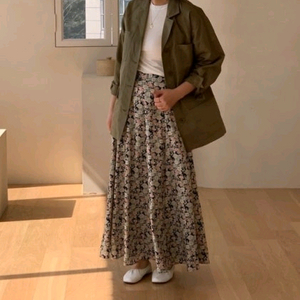 제시카무드 플라워롱스커트 66사이즈