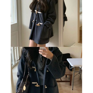 FRRW 후드 더플 하프코트 네이비 s