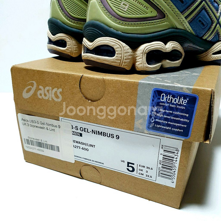 [새제품] 아식스 젤 님버스9 스톤워시/ 225--1