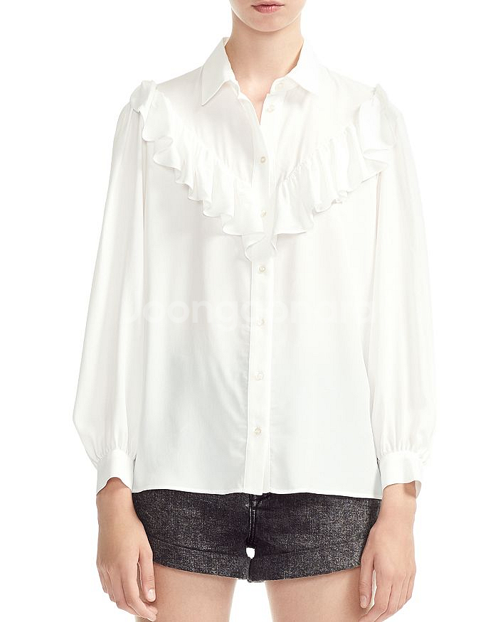 (새상품) 마쥬 실크 러플 블라우스 1사이즈--3