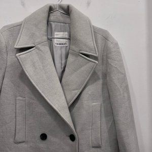 TOMBOY 여성 울 헤링본 더블버튼 롱코트