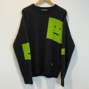 아크네 스튜디오 페이스로고 오버핏 울 니트 (L)