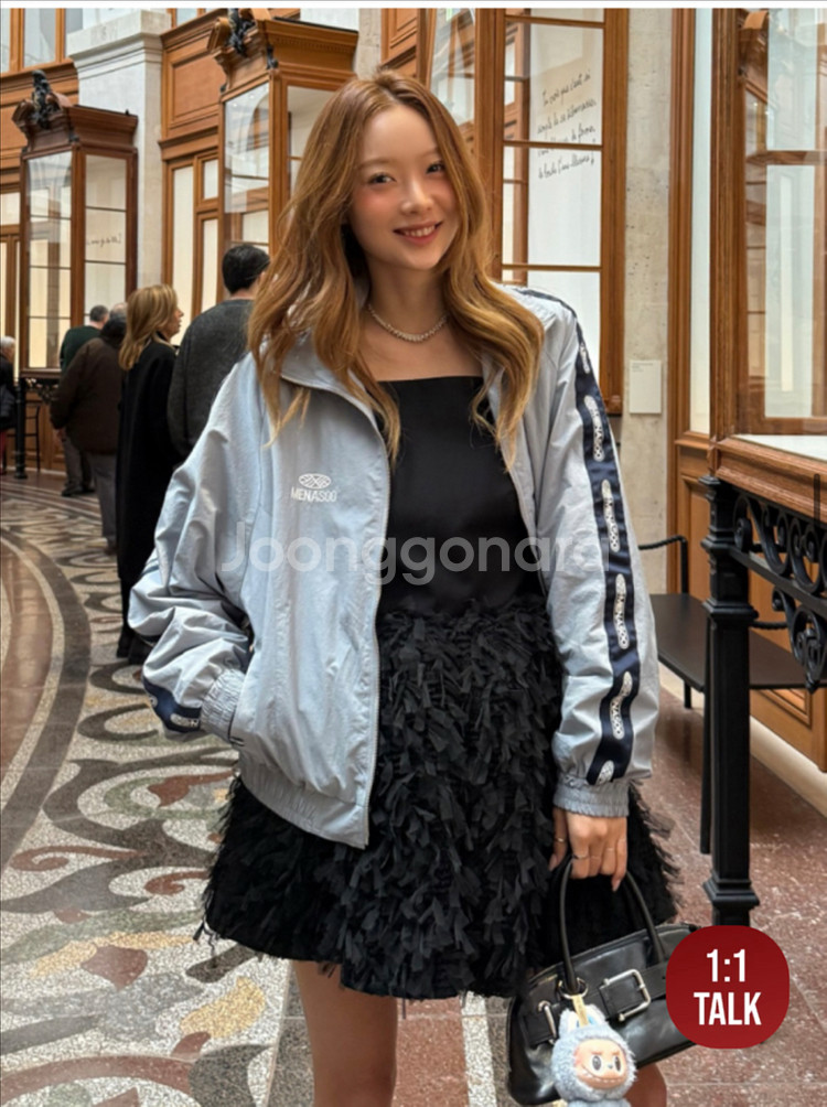미나수 주문폭주 품절!! 오버핏 윈드브레이커 스카이블루--0