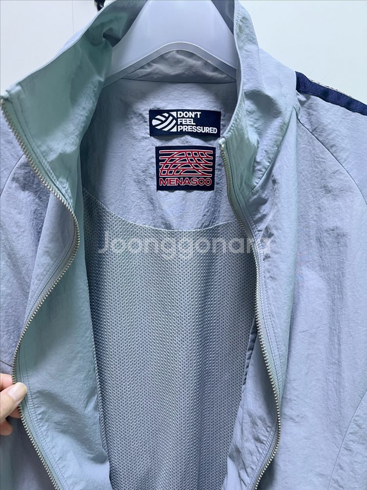 미나수 주문폭주 품절!! 오버핏 윈드브레이커 스카이블루--4