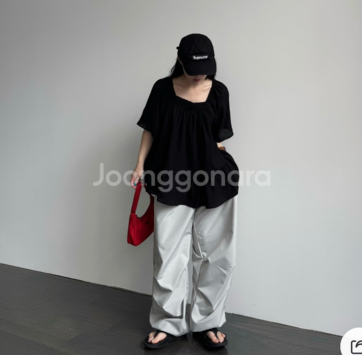 모네 스퀘어 블라우스--1