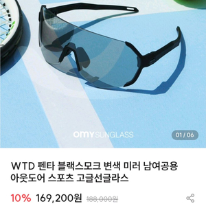 WTD 펜타 블랙 스모크 변색 미러 고글 선글라스