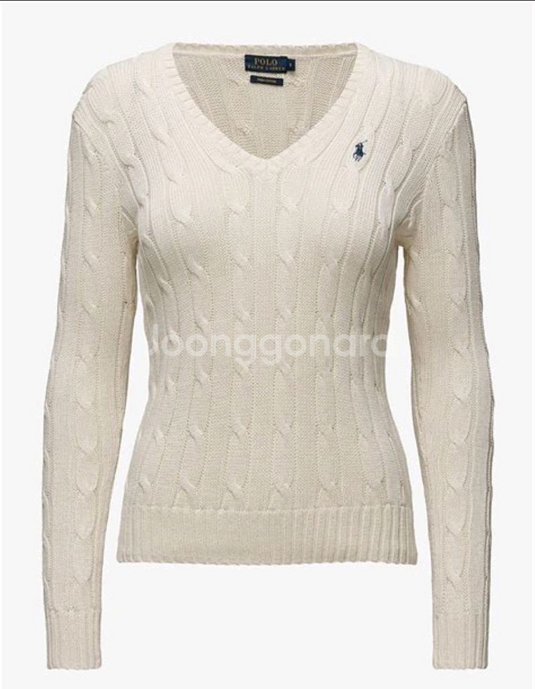 (정품)폴로랄프로렌 브이넥 케이블 니트티 아이보리--2