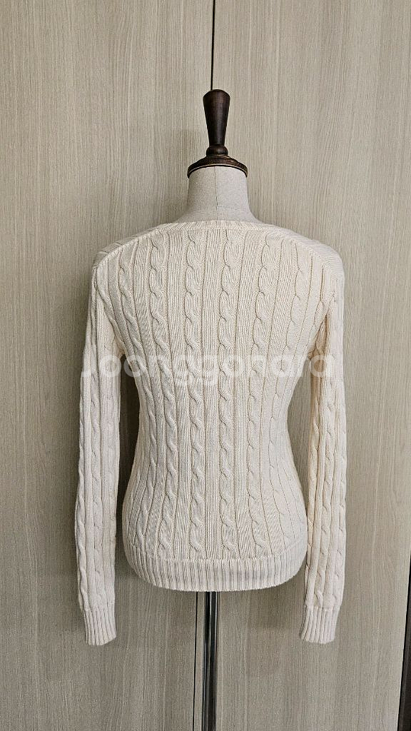 (정품)폴로랄프로렌 브이넥 케이블 니트티 아이보리--8