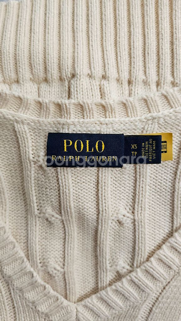 (정품)폴로랄프로렌 브이넥 케이블 니트티 아이보리--9