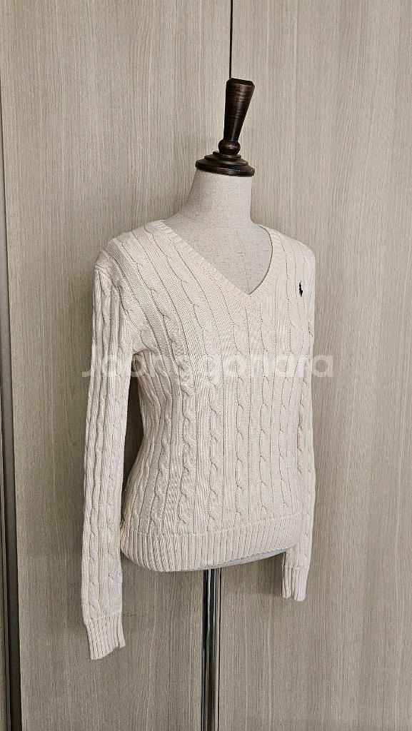 (정품)폴로랄프로렌 브이넥 케이블 니트티 아이보리--7