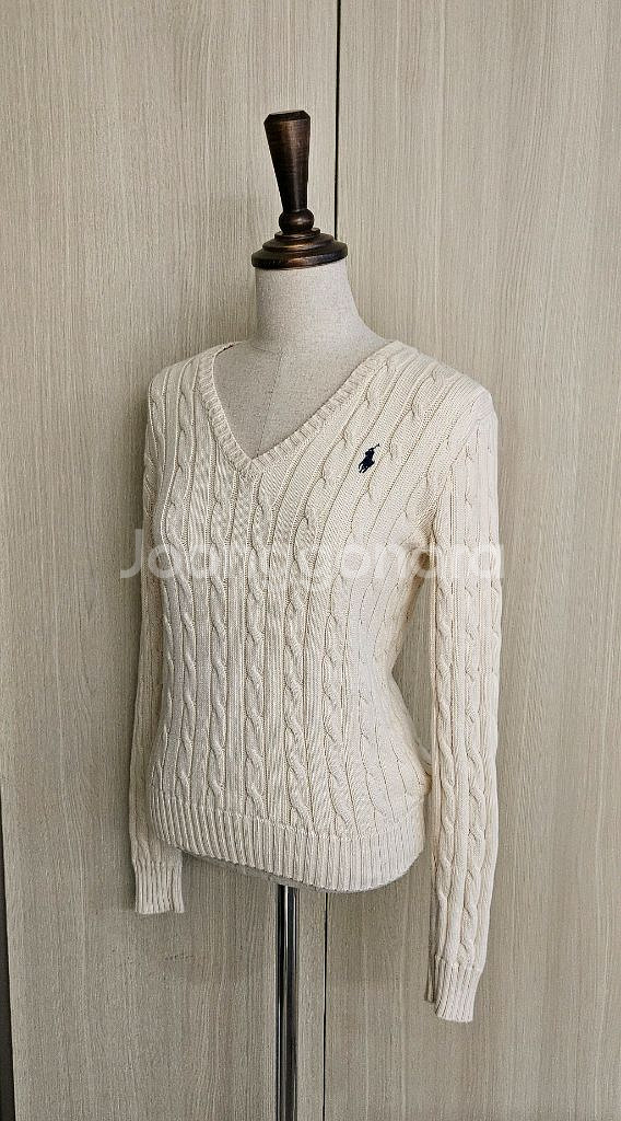 (정품)폴로랄프로렌 브이넥 케이블 니트티 아이보리--6