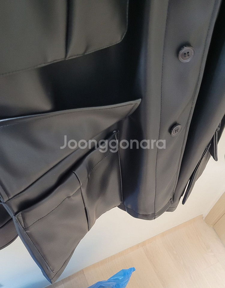 검정 인조가죽자켓 L size--2