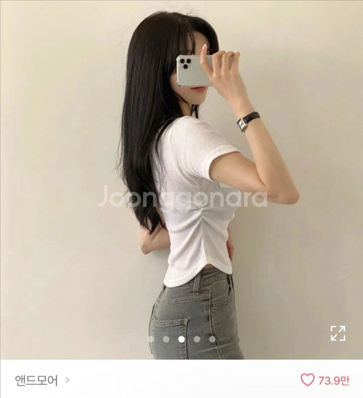 [에이블리] 몸매 예뻐보이는, 또또 셔링 포켓 크롭 반--0