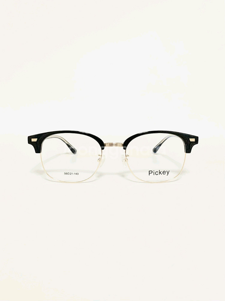 새상품 Pickey 클래식 하금테 블랙&골드 안경테--0