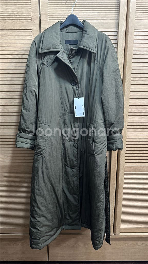 프레쉬라벨 노븐 롱 패딩 코트 (카키)--4