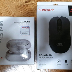 아이리버 무선 이어폰 / 라이노 무선 마우스 미사용품