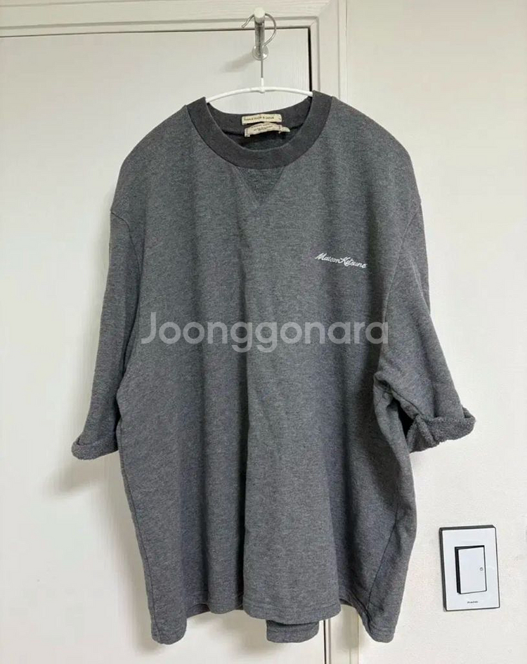 메종키츠네 오버핏 자수로고 티셔츠--0