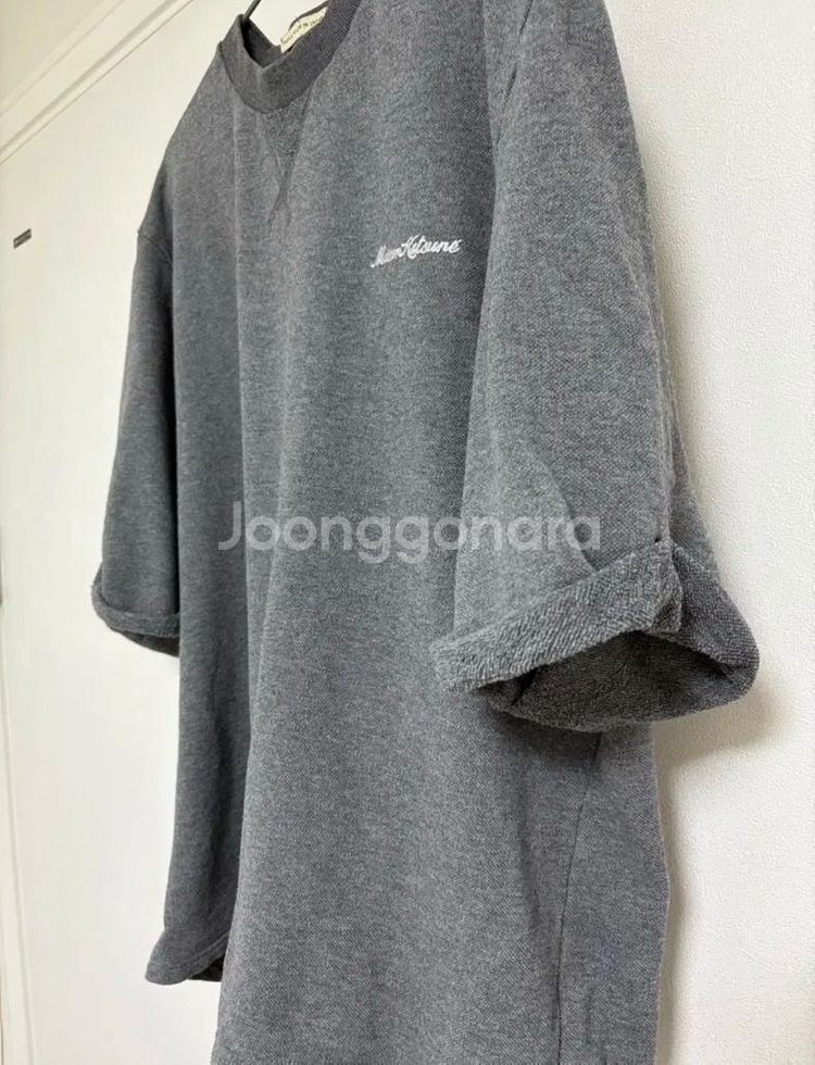 메종키츠네 오버핏 자수로고 티셔츠--3