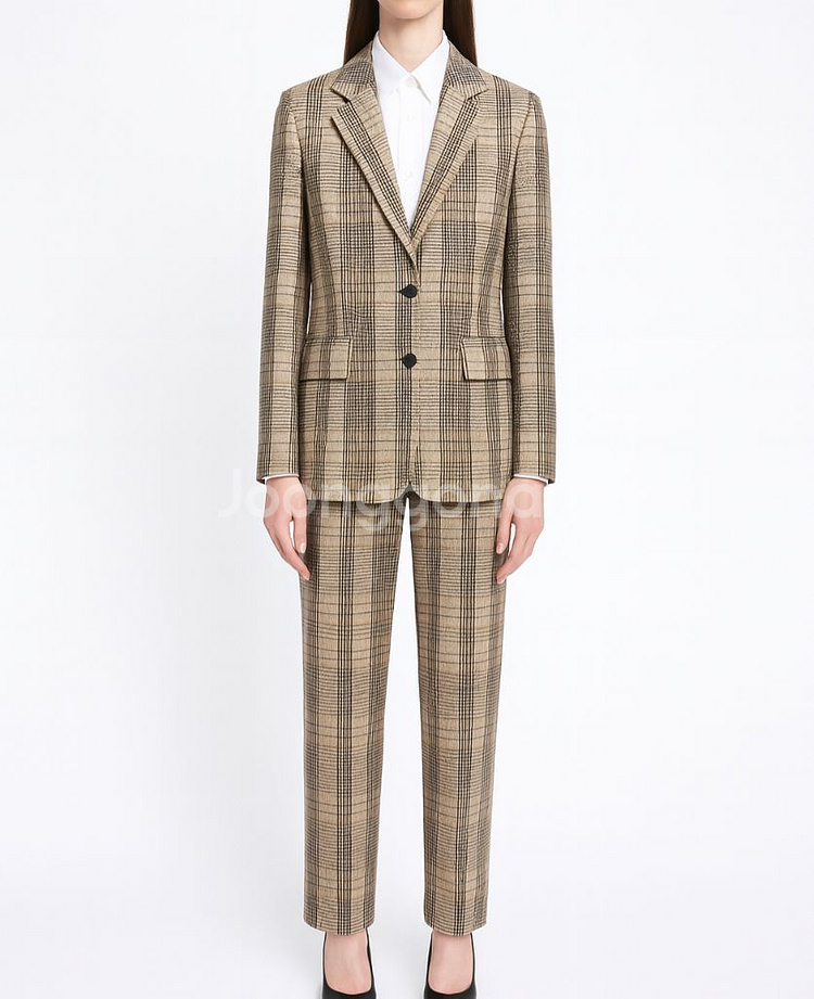 조셉 JOSEPH 체크 싱글 오버 자켓 팬츠 셋업--0